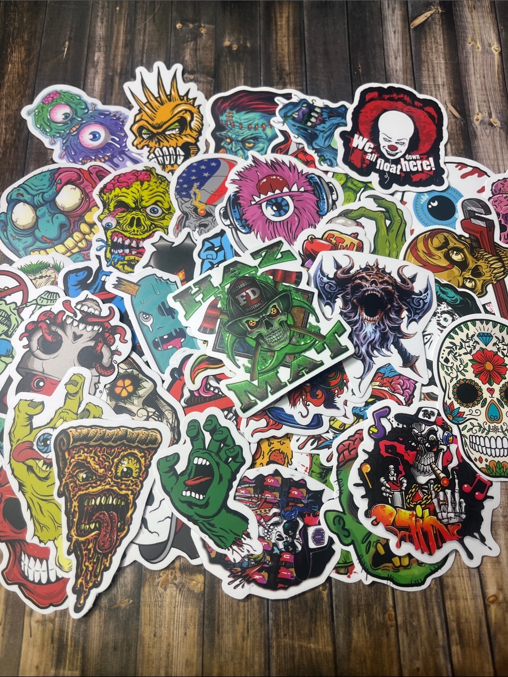 5for$10 Colorful Mixed Halloween Grunge Art Stickers 50 Sticker Pack